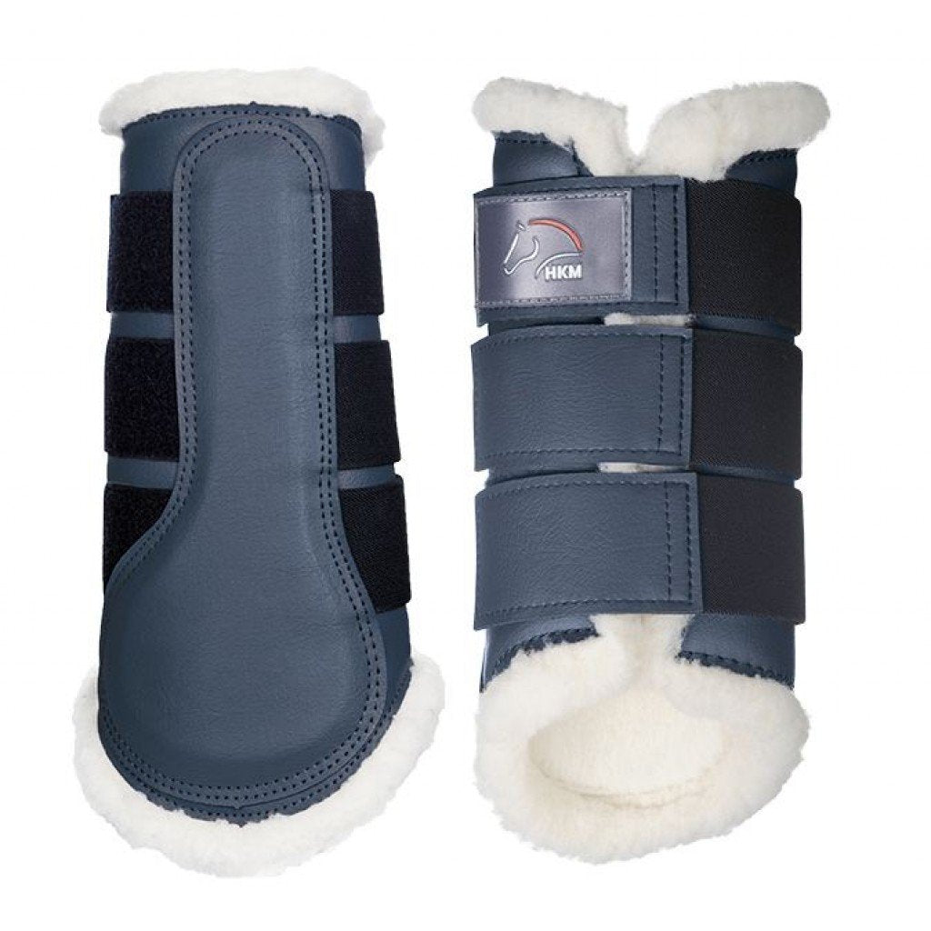 Guêtres de dressage pour poneys et chevaux HKM Comfort marine