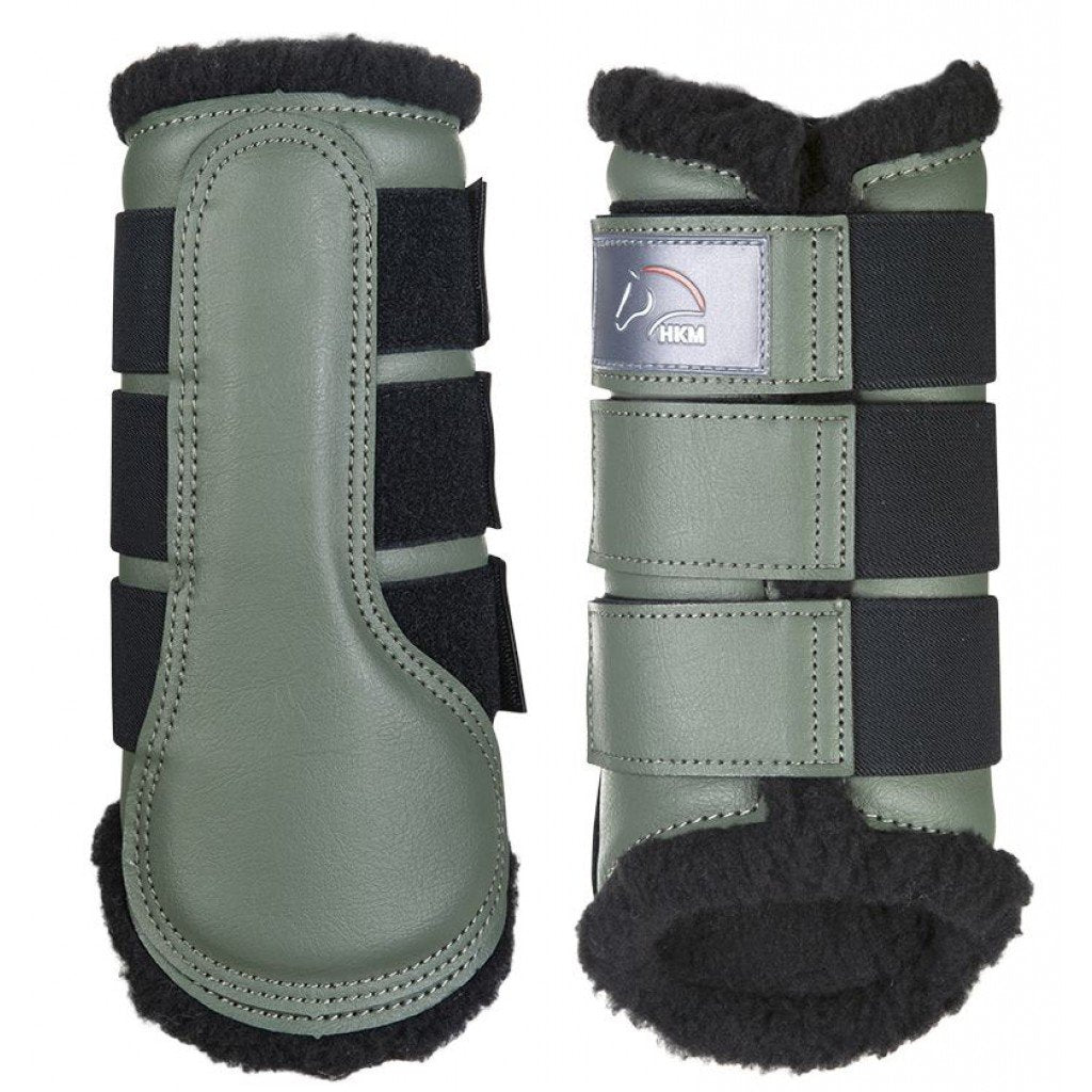 Guêtres de dressage pour poneys et chevaux HKM Comfort vert