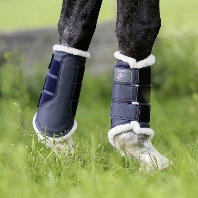 Guêtres de dressage pour poneys et chevaux HKM Comfort marine