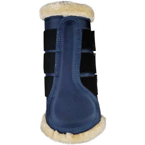 Guêtres de dressage pour poneys et chevaux HKM Classic Polo marine face interne