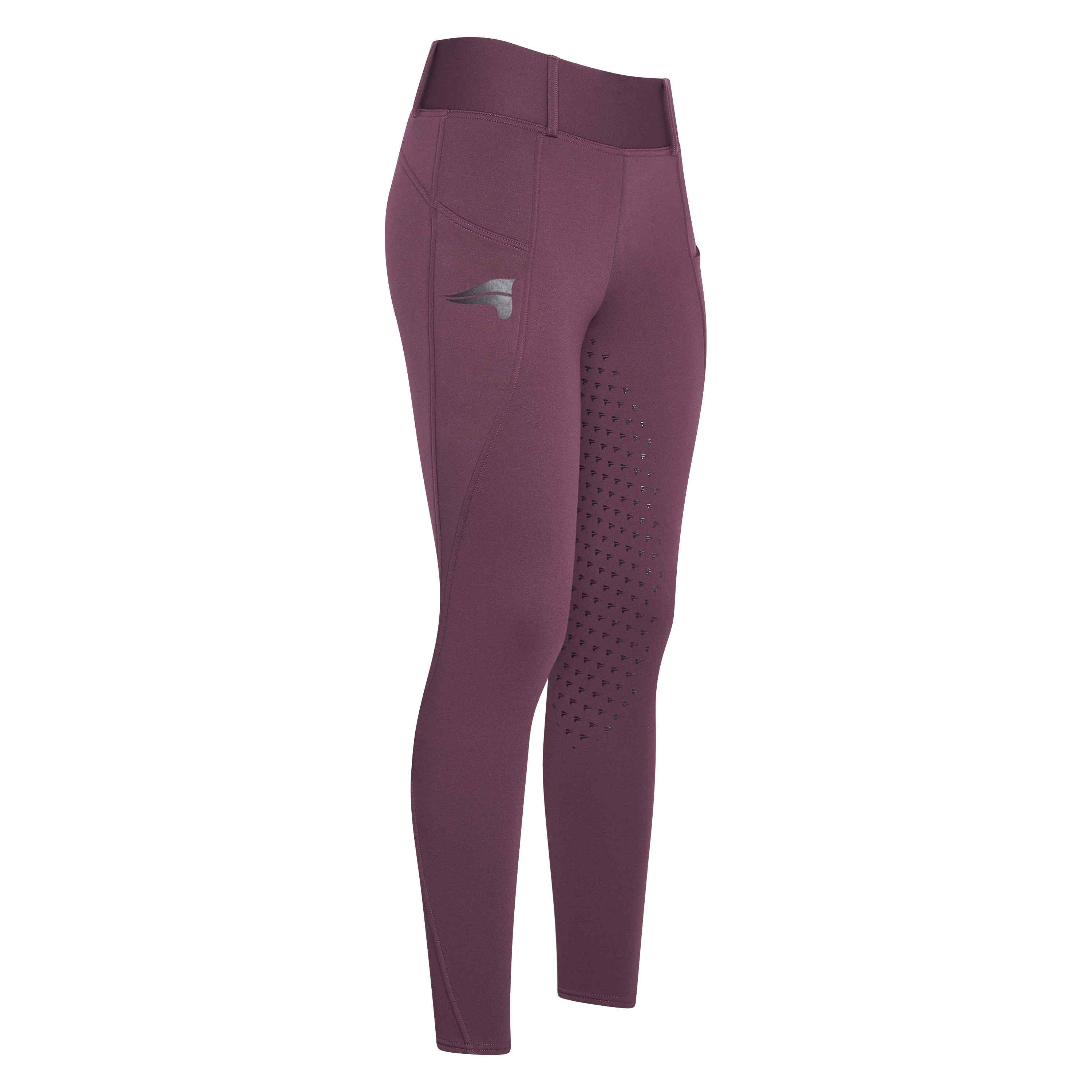 Legging d'équitation pour femme du 32 au 46 Easy Rider Don full grip et ceinture large framboise