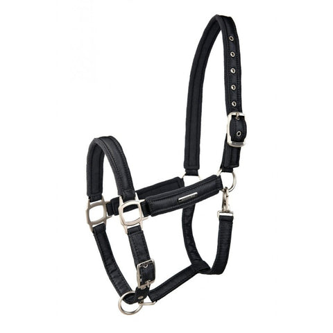 Licol en tissu satiné doublé polaire pour chevaux Lami-Cell Aurora gris