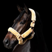 Licol doublé de fourrure synthétique pour poneys et chevaux Imperial Riding Go Star beige