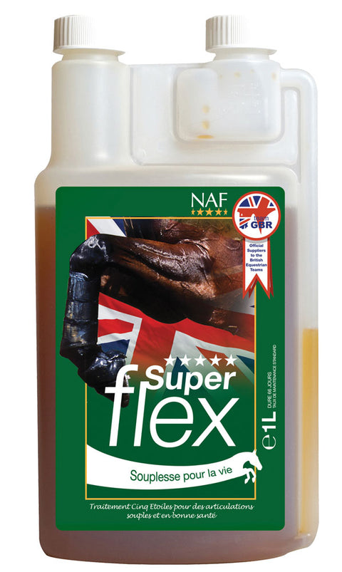 Soin des articulations des poneys et chevaux Naf Superflex liquide 1 L
