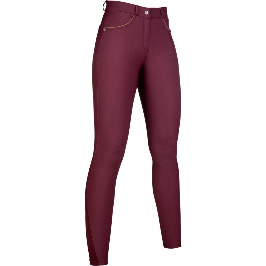 Pantalon d'équitation basanes en silicone pour cavalières HKM Beagle bordeaux