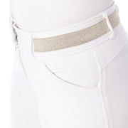 Pantalon d'équitation avec basanes silicone pour cavalières Equi-Thème Lucy blanc détail ceinture