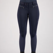 Pantalon d'équitation femme du 32 au 46 avec deux longueurs de jambe Euro-Star Airflow full grip marine