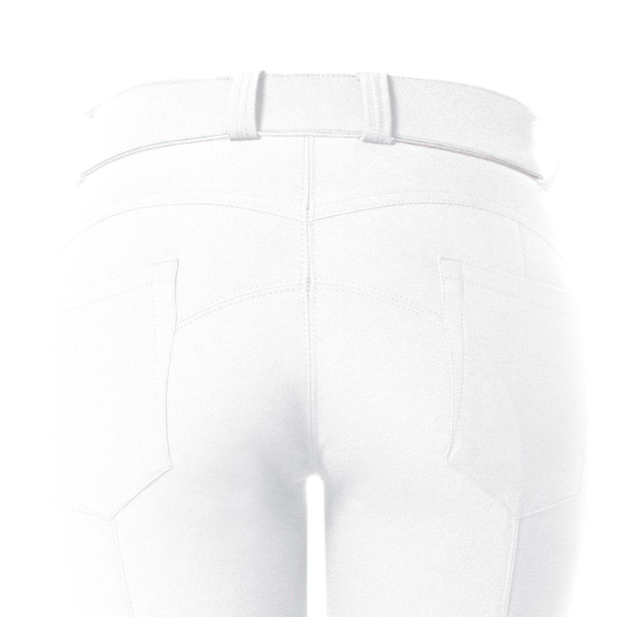 Fond du pantalon d'équitation femme Flags&Cup Push Up blanc