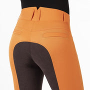 Pantalon équitation fond peau pour femmes du 34 au 48 HKM Allure taille haute orange