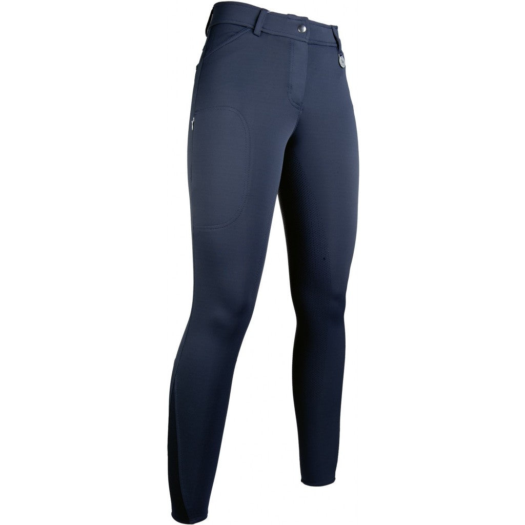 Pantalon d'équitation full grip pour cavalière HKM Della Sera marine