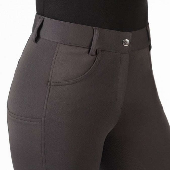 Pantalon équitation femme du 34 au 46 HKM Emma full grip noir