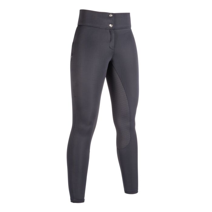 Pantalon d'équitation pour cavalières du 34 au 46 HKM Mila full grip taille haute gris