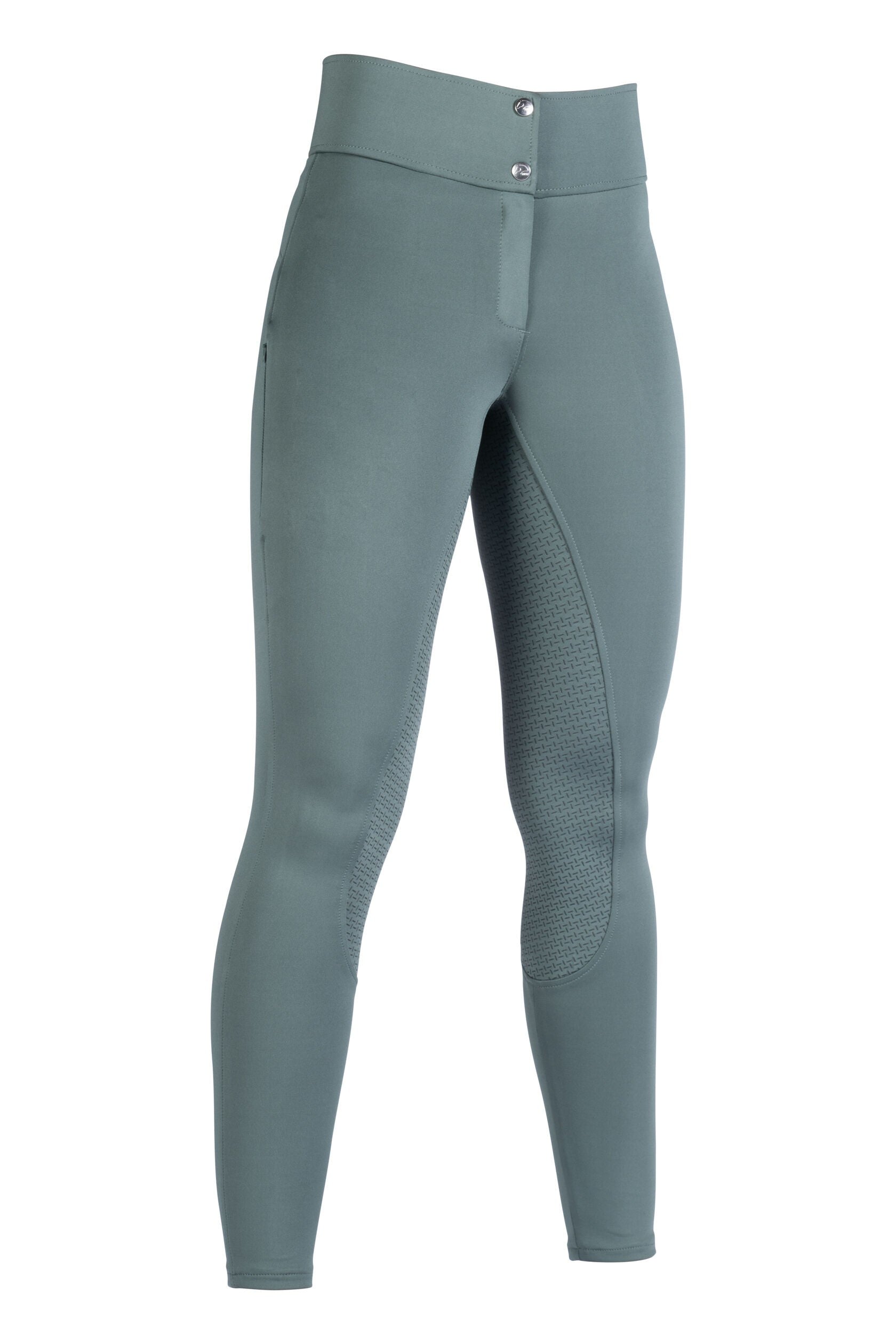 Pantalon d'équitation pour cavalières du 34 au 46 HKM Mila full grip taille haute vert