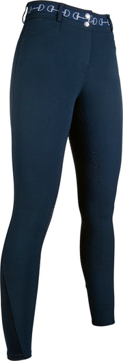 Pantalon d'équitation full grip HKM Monaco marine