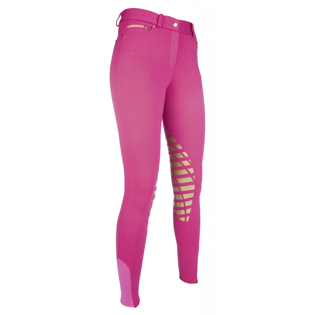 Pantalon d'équitation avec basanes grip pour cavalières HKM Soft fuchsia