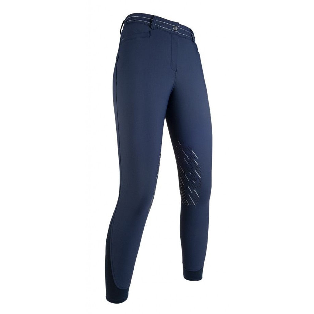 Pantalon d'équitation en softshell doublé polaire pour cavalières HKM Elégance marine