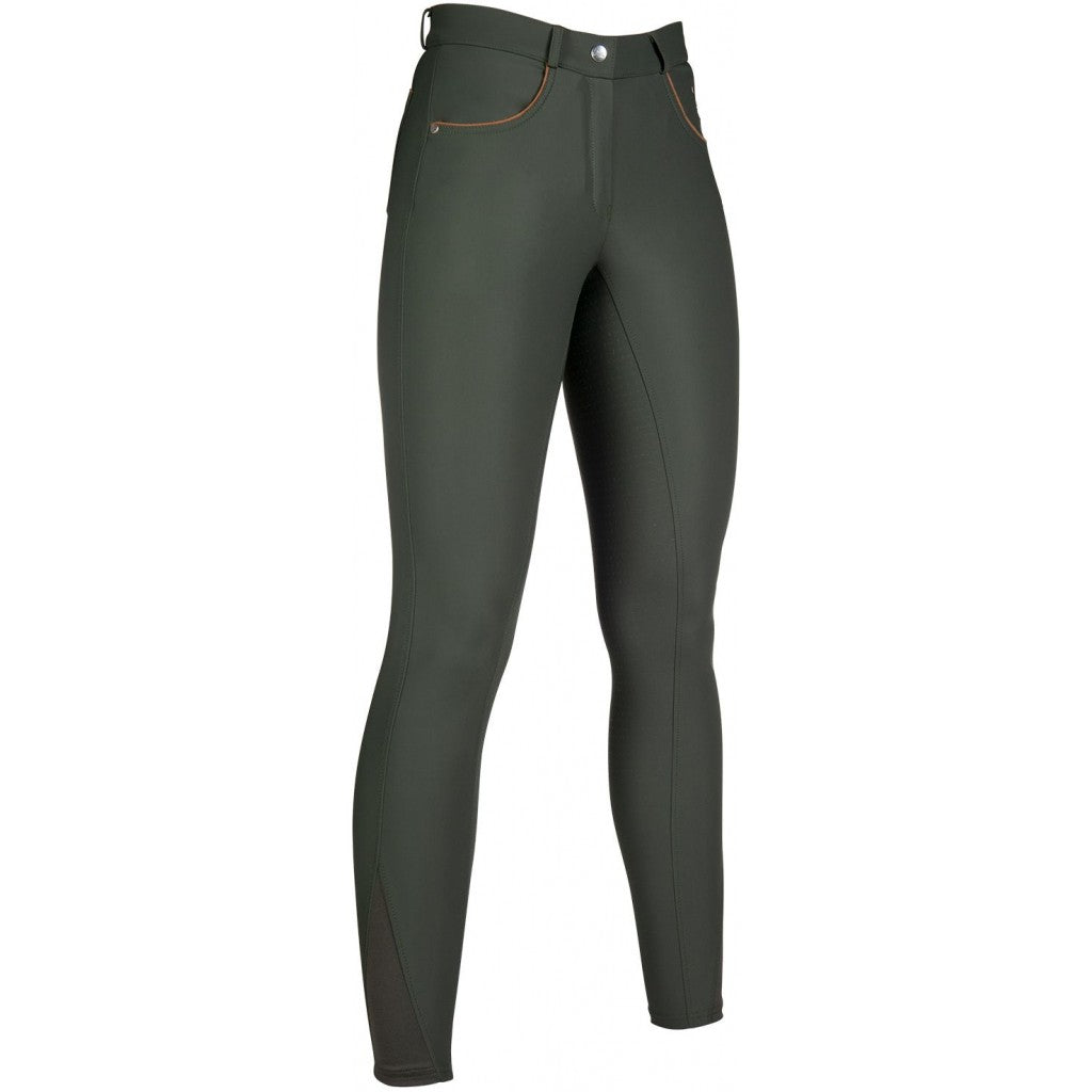 Pantalon d'équitation full grip pour cavalières HKM Beagle vert