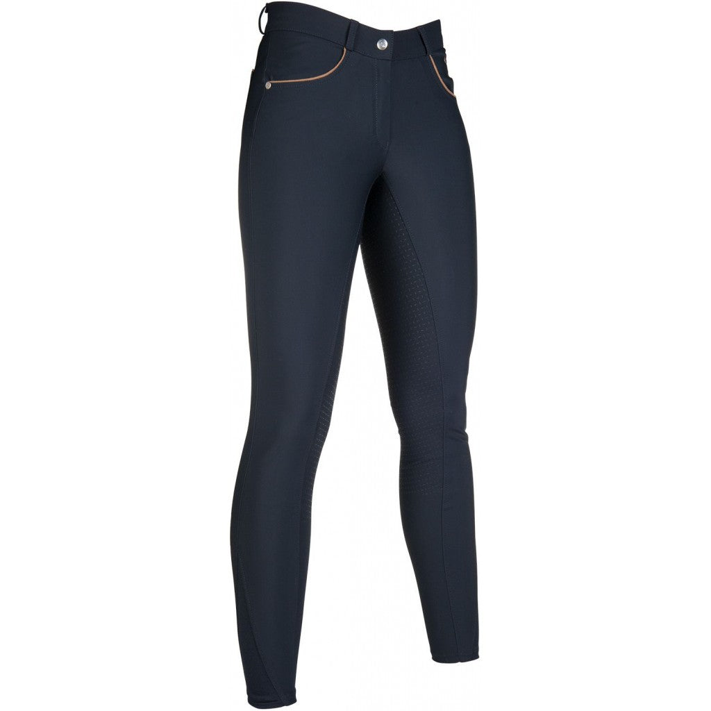 Pantalon d'équitation full grip pour cavalières HKM Beagle marine