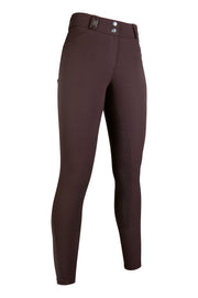 Pantalon d'équitation full grip pour cavalières HKM Monaco Crystal marron