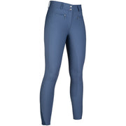 Pantalon d'équitation fond intégral silicone et taille haute pour cavalières HKM Liv bleu