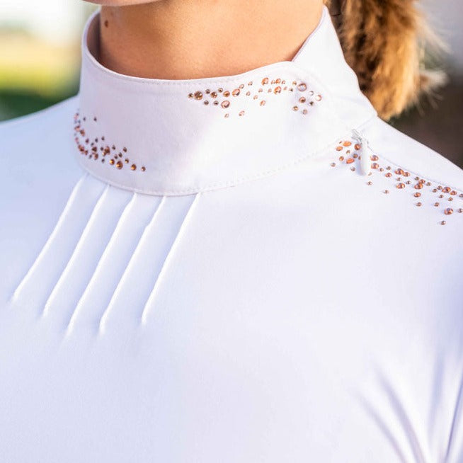 Polo de concours femme du XS au XXL HKM Darya blanc