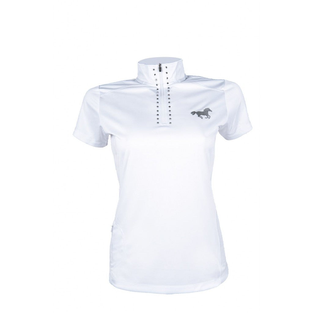 Polo de concours pour cavalières HKM Mesh blanc