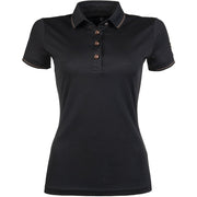 Polo à manches courtes pour cavalière HKM Glamour noir