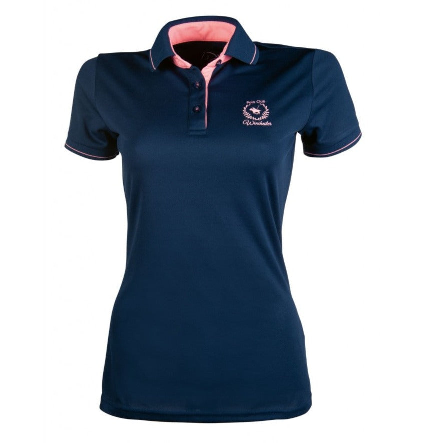 Polo à manches courtes pour femmes du XS au XXL HKM Classic Polo marine