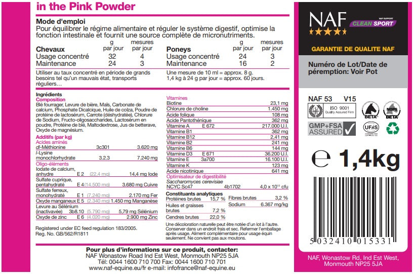 Etiquette du produit Naf In The Pink