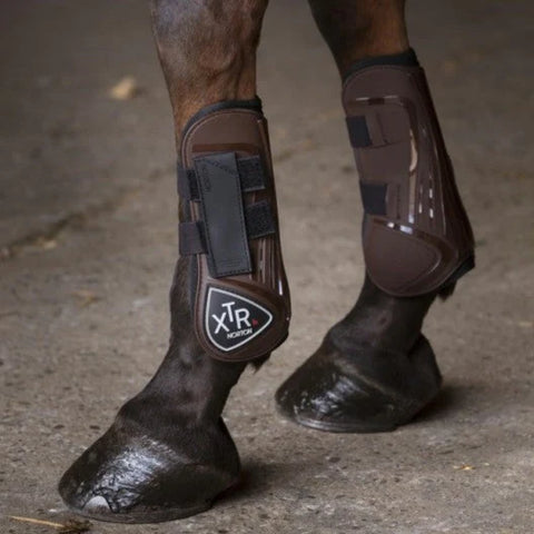Protège-tendons pour poneys et chevaux Norton XTR velcro marron