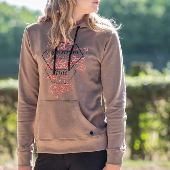 Sweat à capuche pour femme du XS au XXL HKM Savona taupe