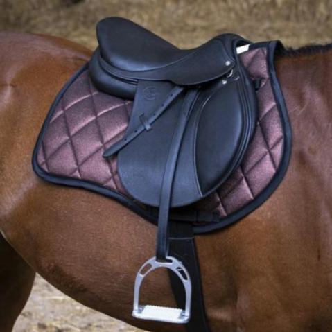 Tapis de selle pour chevaux Equithème Glitter marron porté