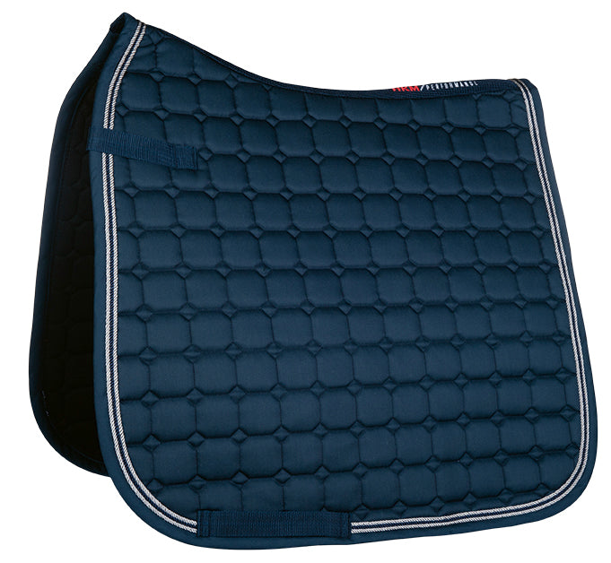 Tapis de selle modèle CSO ou dressage pour chevaux HKM Louise marine