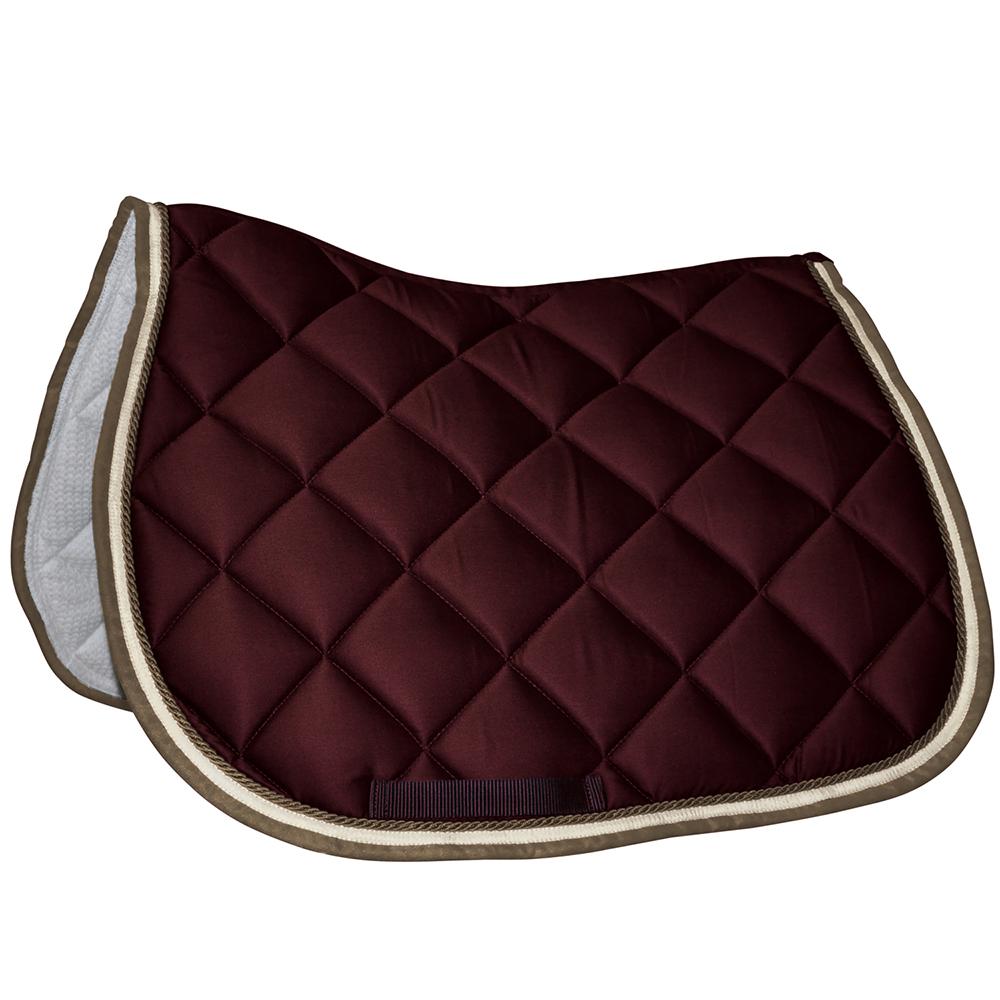 Tapis de selle pour chevaux Privilège Equitation Del Mar bordeaux et taupe