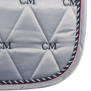 Tapis de selle pour poneys et chevaux CSO ou dressage HKM Della Sera Classico gris détail