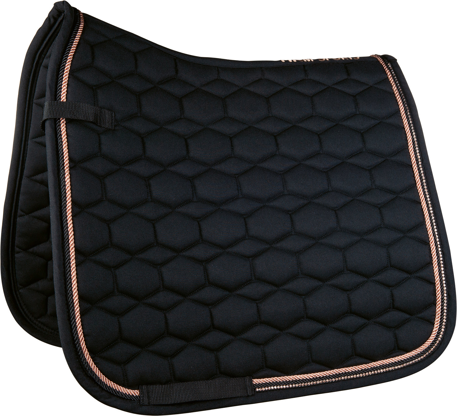 Tapis de selle pour poneys et chevaux CSO ou dressage HKM Glamour noir