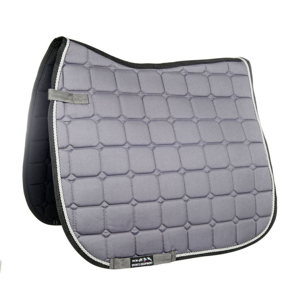 Tapis de selle pour poneys et chevaux CSO ou dressage HKM Madrid gris