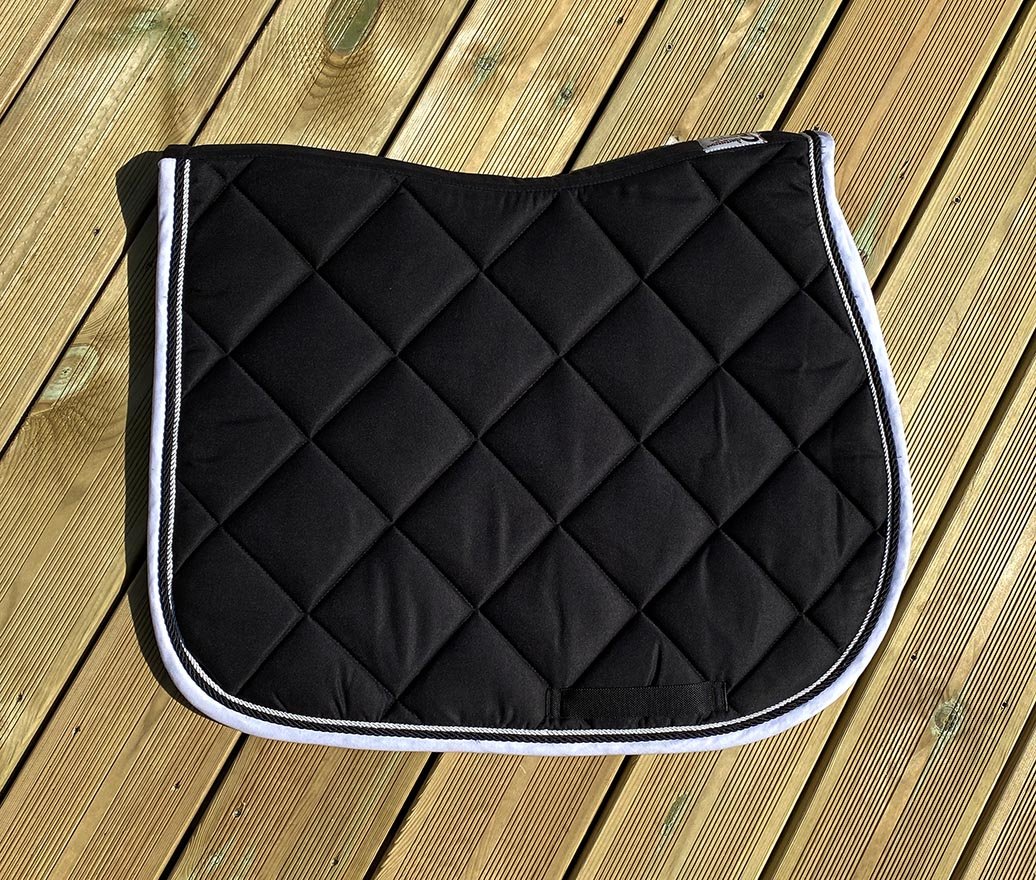 Tapis de selle pour chevaux Privilège Equitation Palm Beach noir/blanc/noir