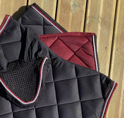 Bonnet anti-mouches pour chevaux Privilège Equitation Palm Beach noir/rouge/blanc