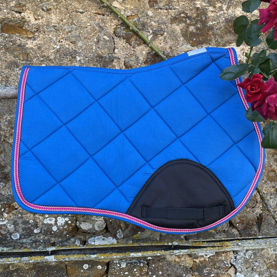 Tapis de selle pour poney Equithème Infinity bleu électrique