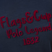 Tee-shirt manches courtes pour femmes du XXS au XXL Flags and Cup Rafaela marine détail