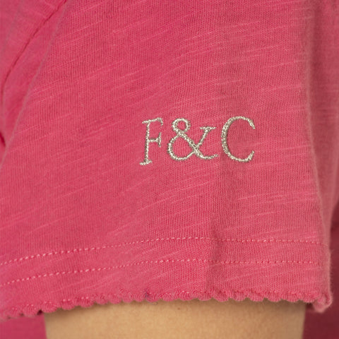 Tee-shirt manches courtes pour femmes du XXS au XXL Flags and Cup Rafaela rose manche