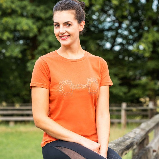 Tee-shirt à manches courtes pour femmes du XS au XXL HKM Edinburgh orange