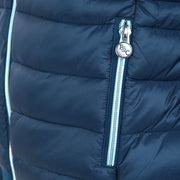 Veste matelassée légère pour cavalières Flags&Cup Galena marine détail poche zippée
