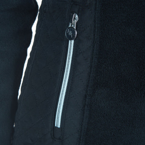 Veste polaire pour cavalières Flags&Cup Sitka noire détail poche zippée